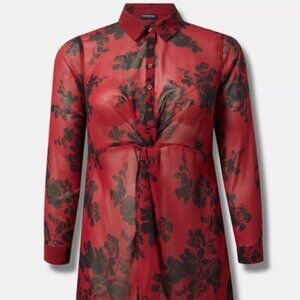 Chiffon Twist Front Tunic